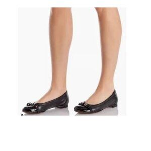 AGL Made in Italy Women's Monika Cap Toe Ballet Leather Flats Black Size 38=8